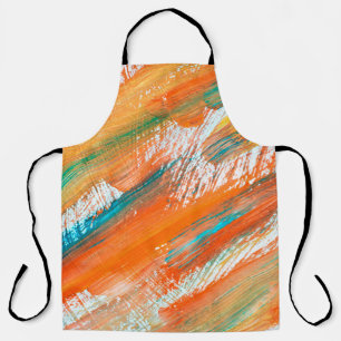 Tablier Abstract gouache painting different bright colors.