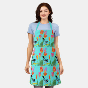 Tablier Abstrait Blue Wren Australian Bird Bird Apron