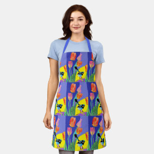Tablier Abstrait Blue Wren Australian Bird Bird Apron