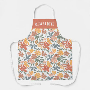 Tablier Abstrait Floral & Oiseaux Mid Century Nom moderne