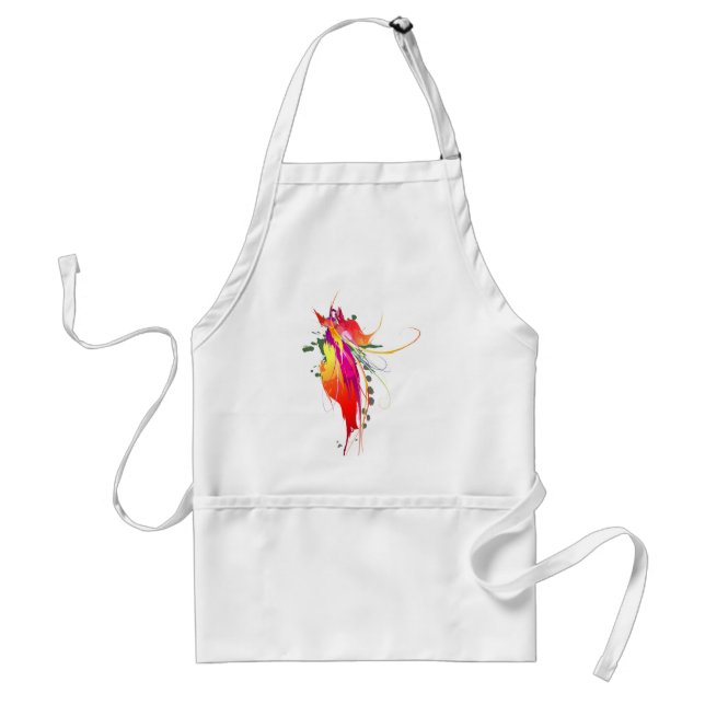 Tablier Abstrait Oiseau de Paradise Paint Splatters (Devant)