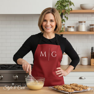 Tablier Accent de monogramme personnalisé élégant pour un 