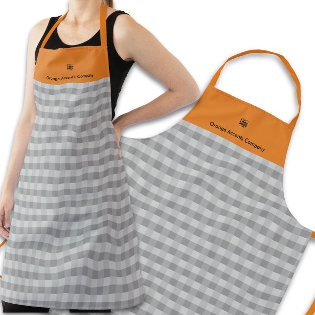 Tablier Accents d'orange gris Motif Pixel promotionnels (Créateur téléchargé)