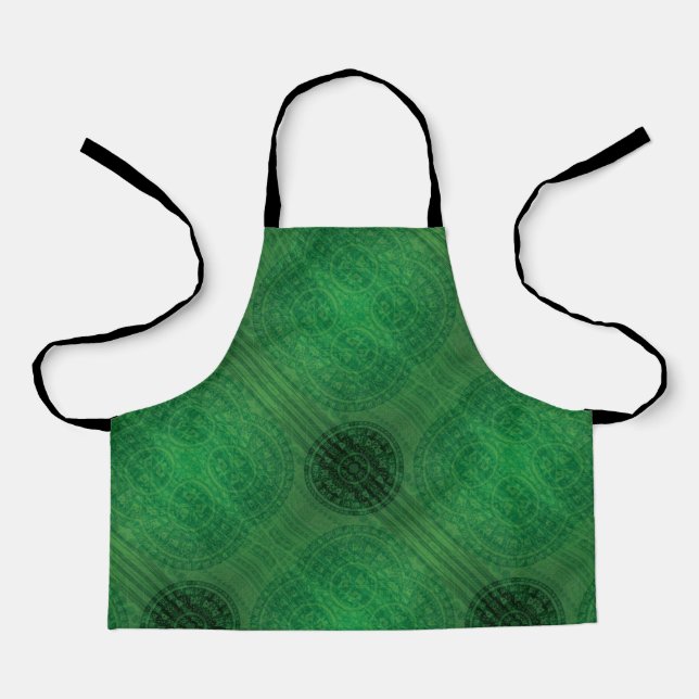 Tablier Acceptation | Médaillons de méditation verte (Recto)