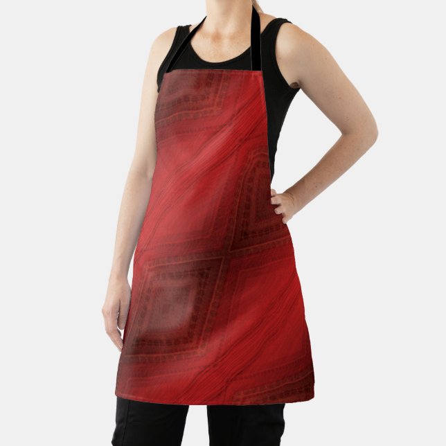 Tablier Acceptation | Motif de Boho Eclectique Rouge (Insitu)