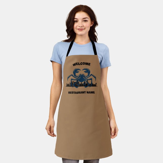 Tablier Accueil moderne Maryland Blue Crabe Nom du drapeau (Porté)