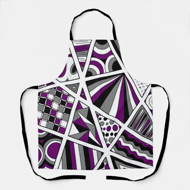 Tablier Ace Asexuel Pride Zen Doodle (Recto)