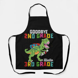 Tablier Adieu 2e année Bonjour 3e année T Rex Dinosaur