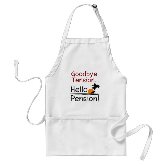 Tablier Adieu Tension, Bonjour Pension Drôle Retraite (Devant)