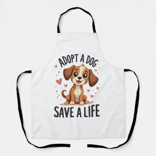 Tablier Adopter un chien sauve une vie Vintage chiot migno