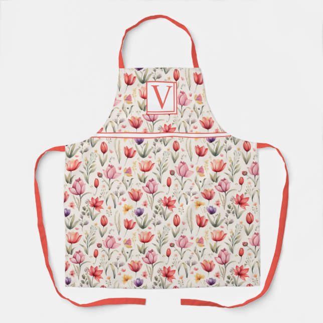 Tablier Adoptez la beauté du Printemps - Personnalisé (Recto)