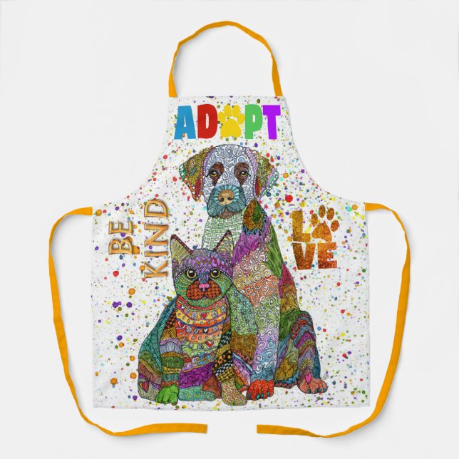 Tablier Adoption de chien et de chat et Secourir être amou (Recto)