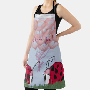 Tablier Adorable Ladybug Avec Joli Bouquet De Balloon Rose