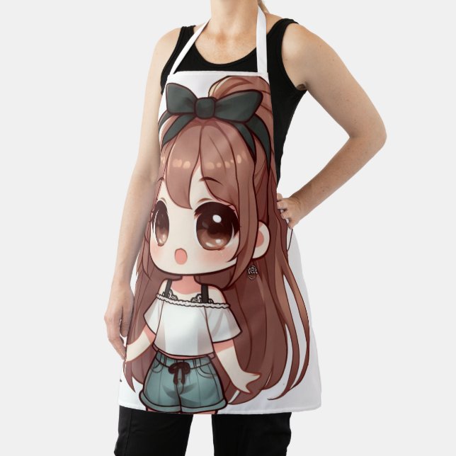 Tablier Adorable mignonne fille de dessin (Insitu)