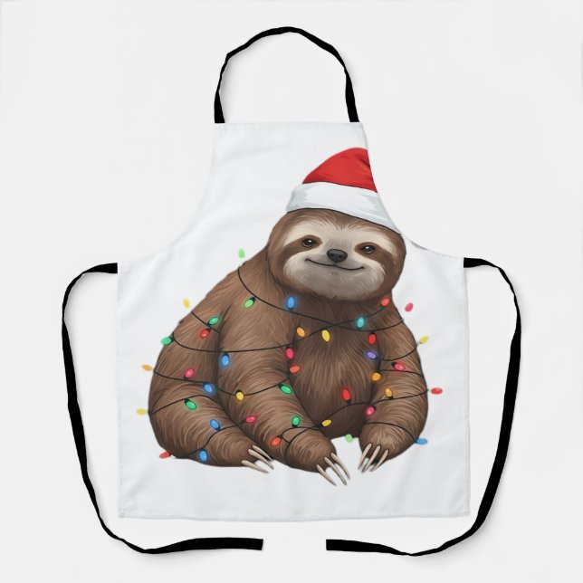 Tablier Adorable Sloth enveloppé dans les lumières de vaca (Recto)