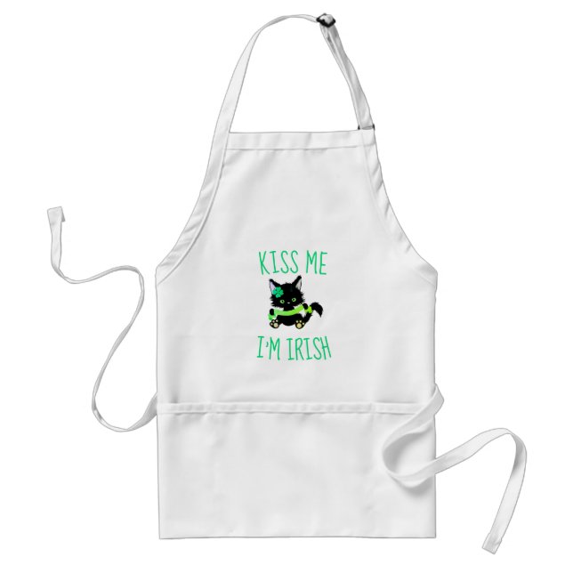 Tablier Adorable St. Patrick's Kiss Me Je suis Irlandais C (Devant)