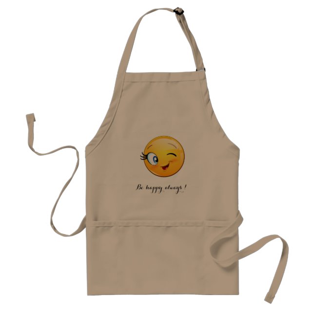 Tablier Adorable Winking Emoji Face-Be heureux toujours (Devant)