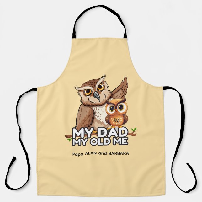 Tablier Adulte Apron : Mon Papa Mon Vieux Moi (marron) (Recto)