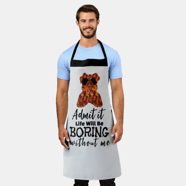 Tablier Aéron Sizzling Bacon : Humour Chef personnalisable (Porté)