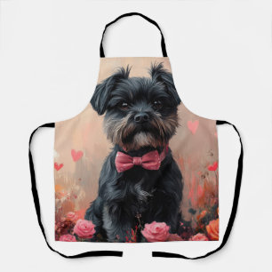 Tablier Affenpinscher avec Rose - Saint Valentin