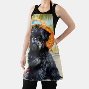 Tablier Affenpinscher sur la plage, cadeau d'été pour les