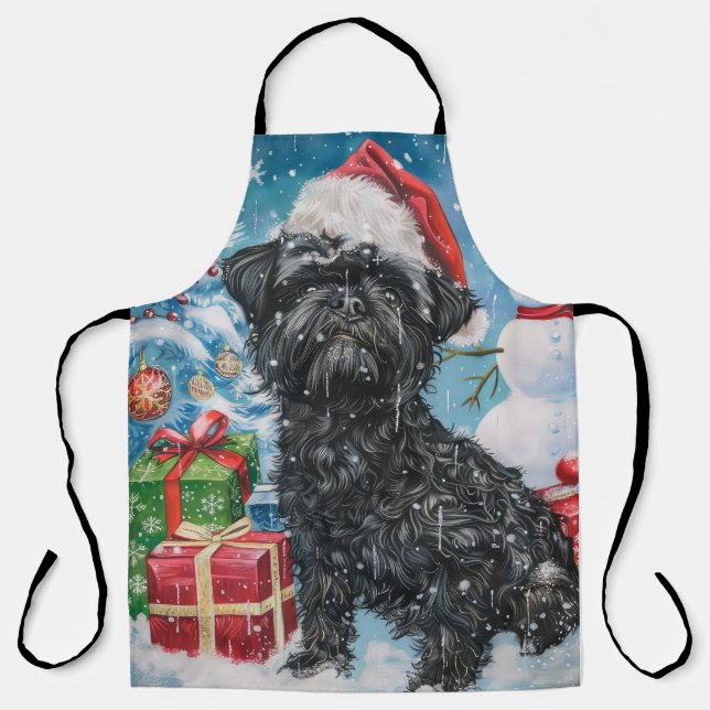 Tablier Affenpinscher Winter Wonderland Christmas Joie (Recto)