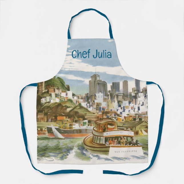 Tablier Affiche de voyage de la baie de San Francisco Ferr (Recto)