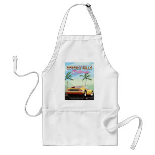 Tablier Affiche de voyage rétro Beverly Hills Californie