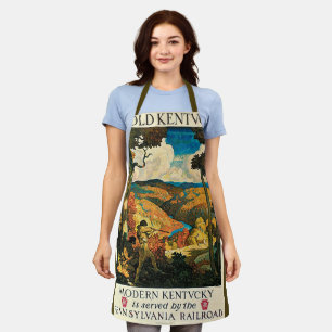 Tablier Affiche de voyage vintage NC Wyeth, Dans l'ancien 