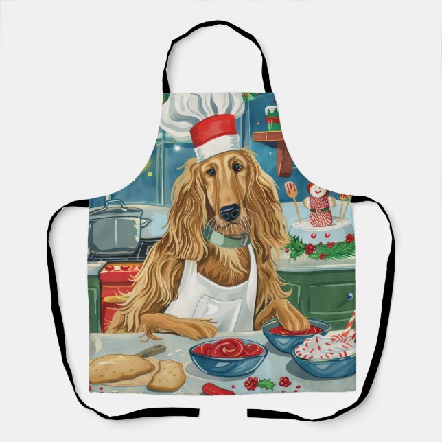 Tablier Afghan Hound Holiday Baking : Noël festif (Recto)