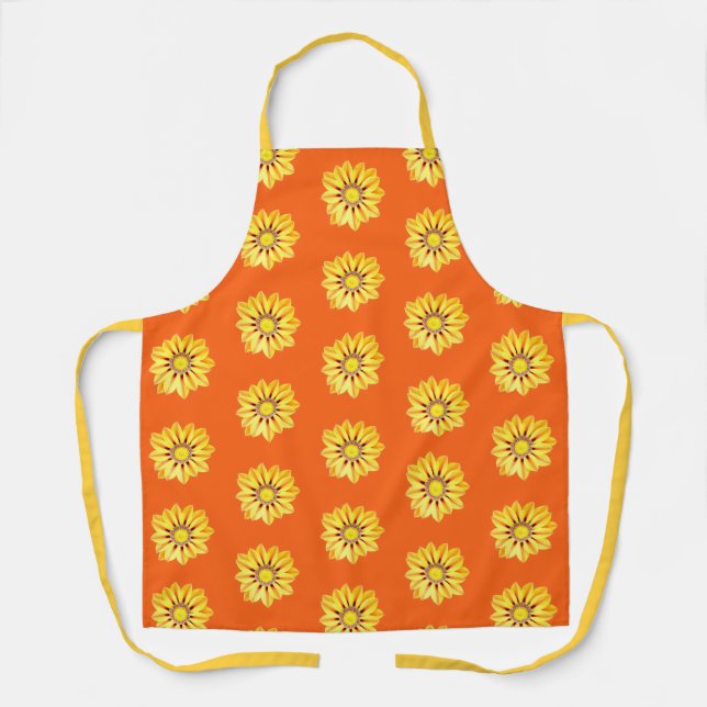 Tablier African Daisy / Gazania, Orange et Jaune (Recto)