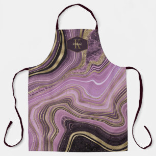 Tablier Agate Abstrait Monogramme Minuit ID827