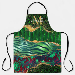 Tablier Agate Poster de animal Safari vert