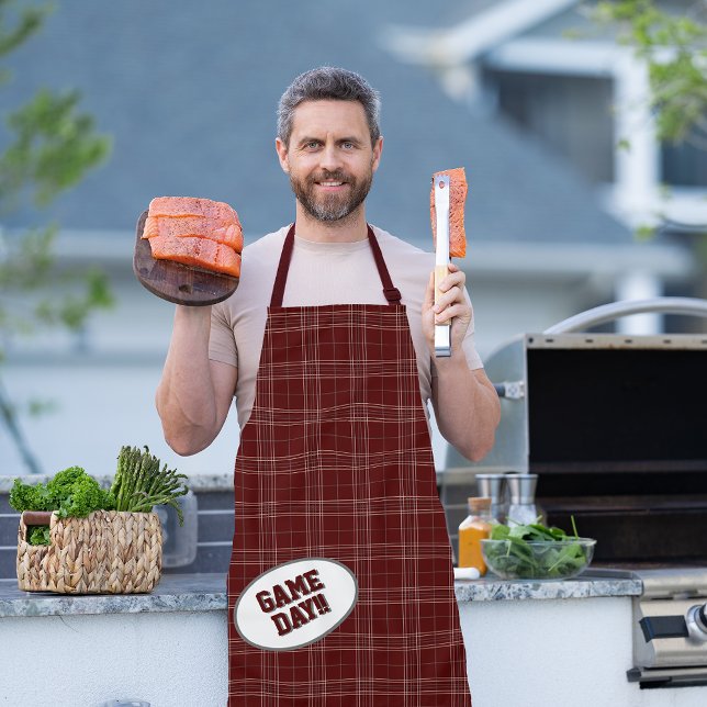 Tablier Aggie Maroon Plaid Motif Jour (Créateur téléchargé)