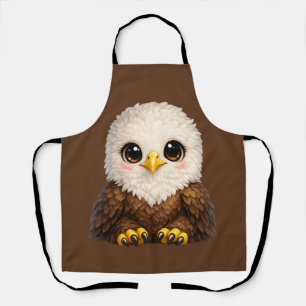Tablier Aigle chauve mignon aux grands yeux dans la nature