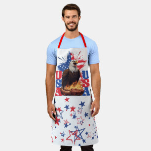 Tablier Aigle hurlant drapeau USA patriotique grillage BBQ