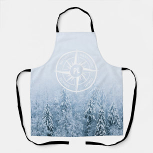Tablier Aiguille de compas monogramme forêt d'épinette d'h