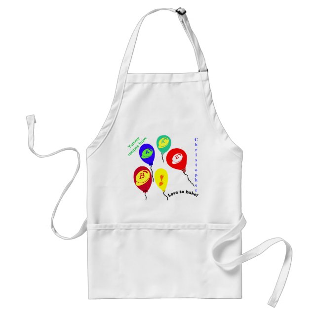 Tablier Aimer faire cuire Bits de bonbons Bits Ballons Nom (Devant)