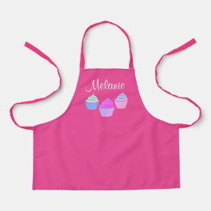 Tablier Aire de cuisson au cupcake pour enfant rose mignon