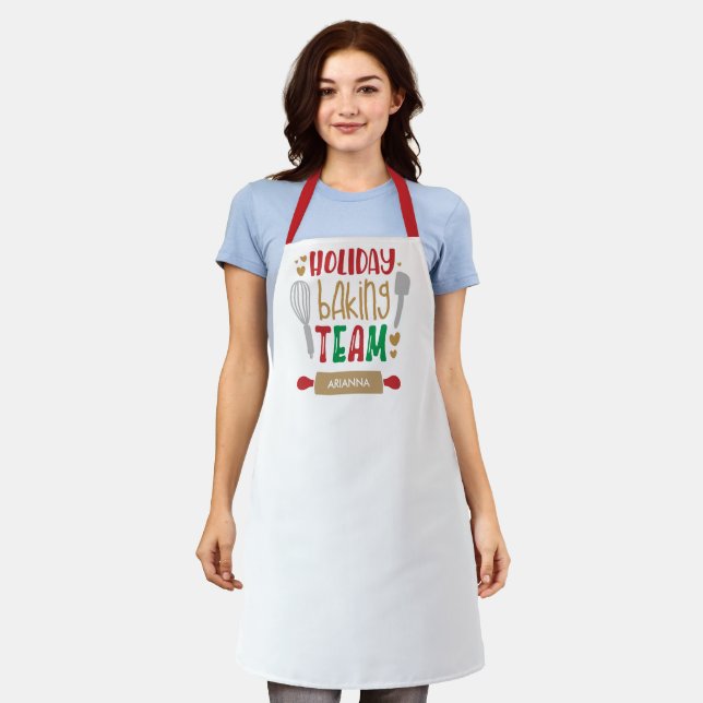 Tablier Aire de cuisson de Noël personnalisée (Porté)