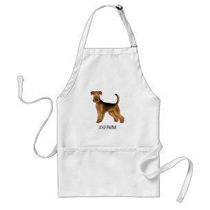 Tablier Airedale Terrier mignon chien de dessin avec nom p