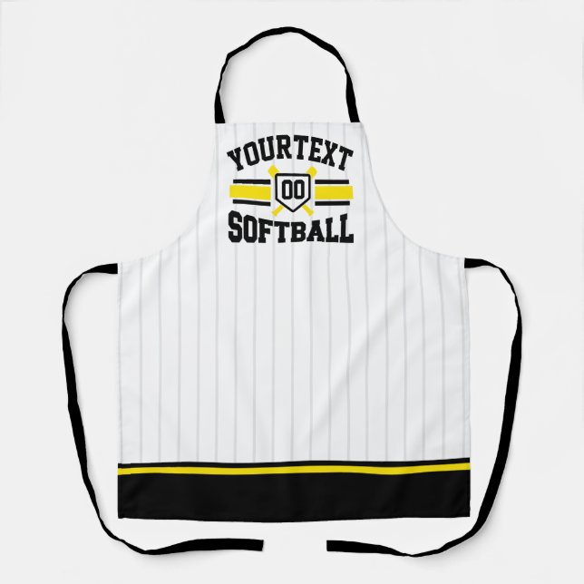 Tablier AJOUT PERSONNALISÉ NOM Softball Player Varsity Tea (Recto)