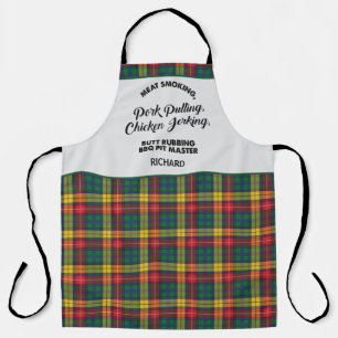 Tablier Ajouter Votre Nom Clan Buchanan Tartan Plaid Motif