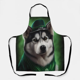 Tablier Alaskan Malamute chien en robe de fête St. Patrick