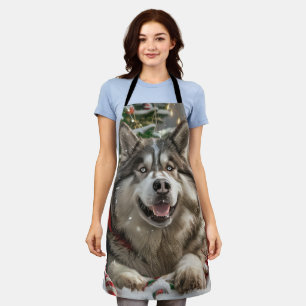 Tablier Alaskan Malamute Chien Fête de Noël
