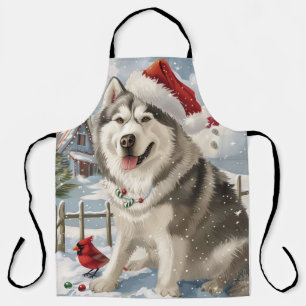 Tablier Alaskien Malamute Chien hiver Merveilles de Noël