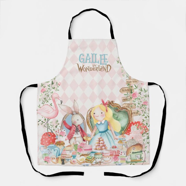 Tablier Alice Aventures dans Woderland Anniversaire Tea Pa (Recto)