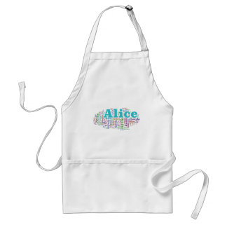 Tablier Alice en nuage de mot du pays des merveilles