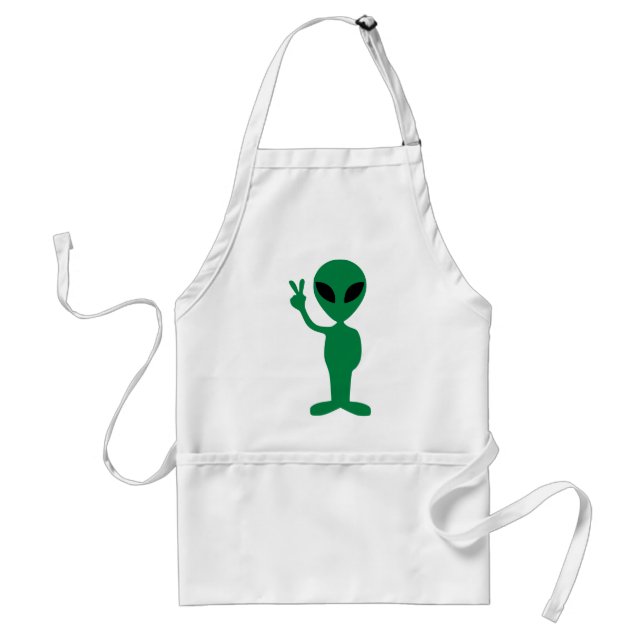 Tablier Alien de Peace Little Green Man Silhouette (Devant)