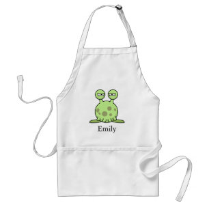 Tablier Alien Vert Mignon Personnalisé